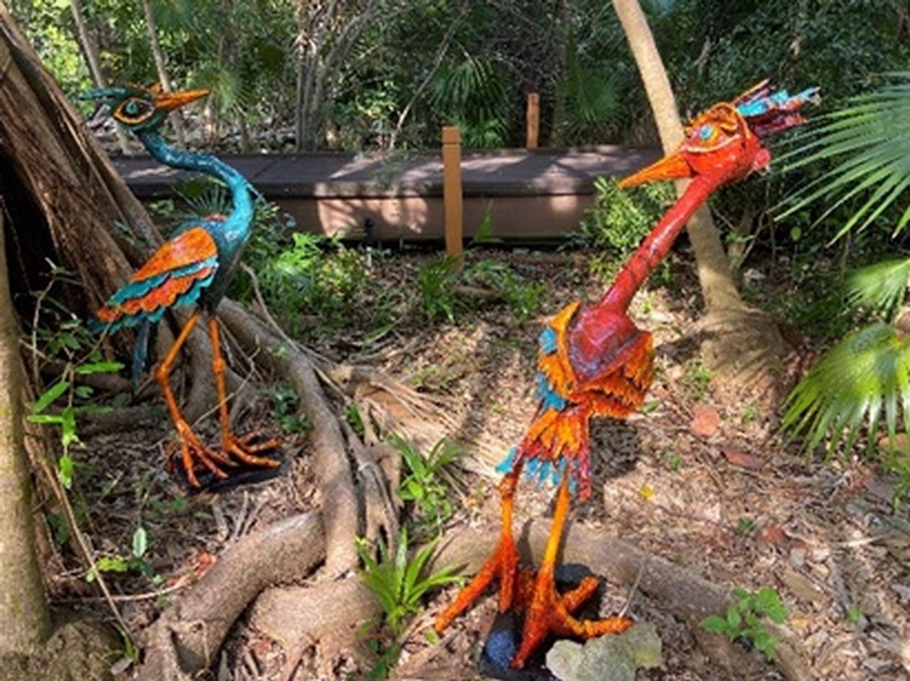 The Art in the Garden exhibition features large outdoor pieces crafted from natural, repurposed and recycled materials installed among the garden's boardwalks, trails and hidden glades. 