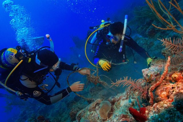Divers can participate in coral restoration and underwater marine debris cleanups. Photo courtesy of I.CARE. 