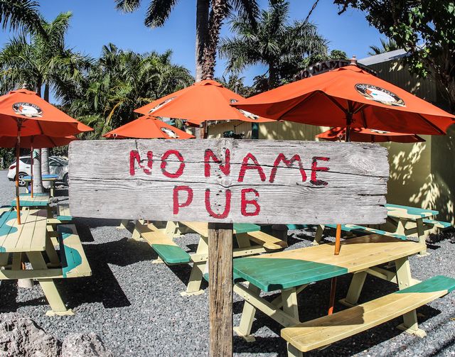 The ultra laid back and casual No Name Pub, famed for its hard-to-find location and great pizza, is a must-do during explorations of Big Pine Key. 