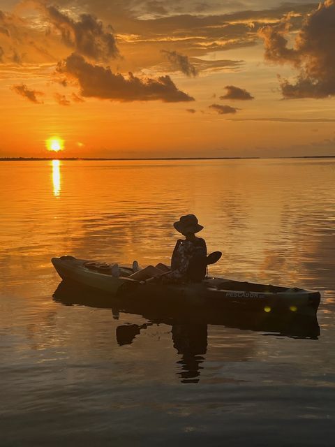 Full moon paddles typically include a ball-of-fire sunset in the west and an alabaster moonrise to the east. 