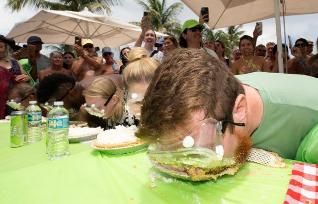 The gooey Key Lime Pie Eating competition, whose entrants are forbidden to use their hands, has become a subtropical alternative to New York City’s hot dog eating contest. Photo: Rob O'Neal
