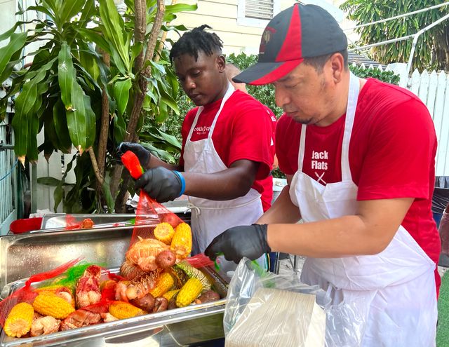 The festival kicks off with a traditional lobster boil at Caroline's Cafe in the courtyard of Key West' historic Porter Mansion. Photo: JoNell Modys