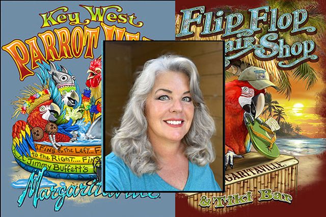 Nancy Blauers, senior designer for Buffett’s iconic Margaritaville, is to create live art poolside during the Friday and Saturday events. 