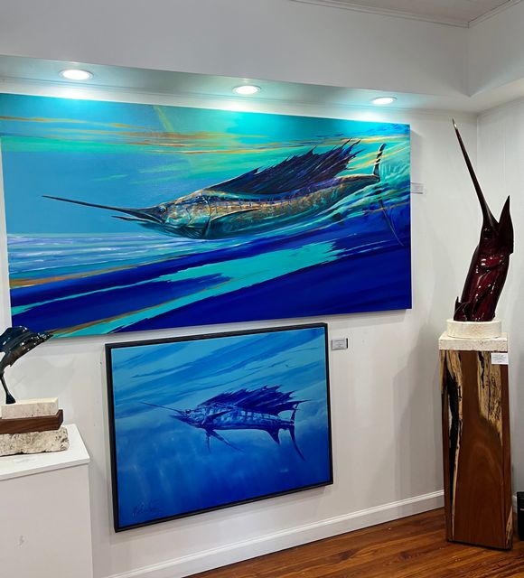 Artist Pasta Pantaleo captures dynamic images of offshore and inshore fish species in his paintings and sculpture. 