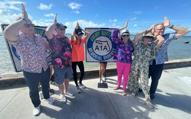 Weekend events included the unveiling of a Florida Department of Transportation highway sign designating historic State Road A1A as the A1A Jimmy Buffett Memorial Highway. Photo: Andy Newman