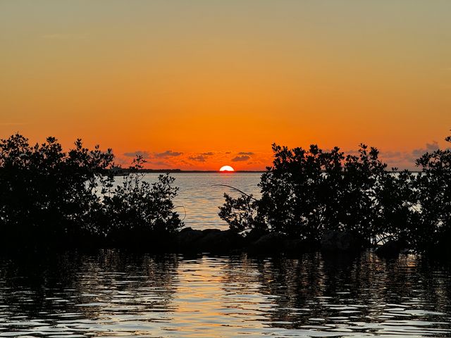 The sun sets over Blackwater Sound in Key Largo on Saturday evening, September 28th. Photo: JoNell Modys