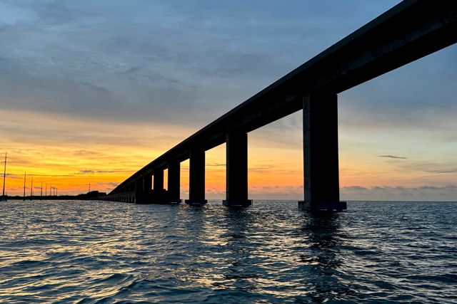 Sunrise near Islamorada on Monday, Oct. 14 with a view of the Channel 5 bridge. Photo: Andy Newman