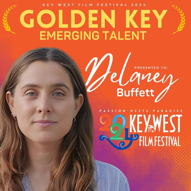 Florida writer and director Delaney Buffett, daughter of the late singer-songwriter Jimmy Buffett, is to receive this year's Golden Key Award for Emerging Talent for her breakout actress role and direction in “Adult Best Friends,” a Spotlight film.