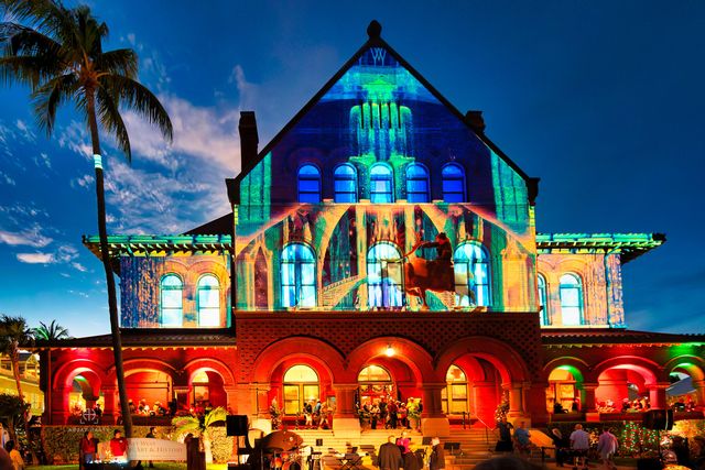 The annual Holiday Concert & Bazaar includes a projected light show on the exterior of the historic Custom House. Photo: KWAHS