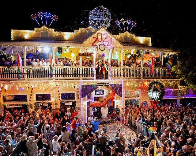 Key West is known for its unusual 'drops' that are eccentric take-offs of the New York City ball drop. Photo: Carol Tedesco