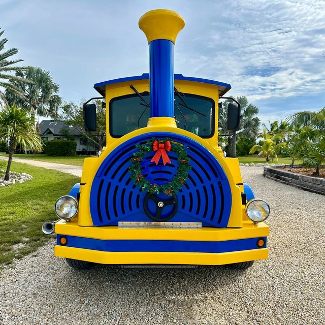 The Pigeon Key Express train becomes the Pigeon Key Polar Express to transport visitors to the island event Dec. 14. Photo: Pigeon Key