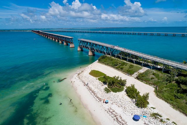 The nature trail in the Calusa area of Bahia Honda State Park leads to the top of the Old Bahia Honda Bridge with spectacular views across the park and of the water below. Photo: Rob O'Neal