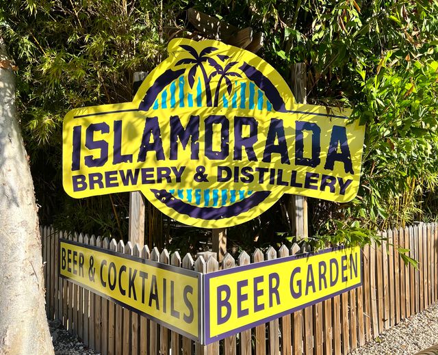 Islamorada Brewery and Distillery's shady beer garden is a pleasant and convenient stop for Old Highway pedestrians. Photo: JoNell Modys