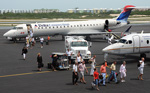 Visitors arrive at Key West International Airport Saturday. Photo by Dan Baker/Florida Keys News Bureau