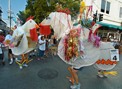 The Original Key West Chickens strut down Duval Street.