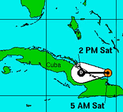 A final National Hurricane Center tropical cyclone tracking map, produced Saturday morning, projected that Tropical Depression Chris will dissipate over Cuba. Indeed that was the case.