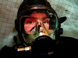 Matt donated his special, one-of-a-kind diving outfit to the History of Diving Museum. 