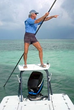In action on the flats, Chris Robinson guides anglers to tarpon, bonefish, permit, barracuda and the occasional shark.